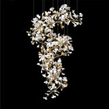 Olivia Modern Gold Staircase Chandelier, Metal & Ceramic