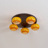 Aurevo 5-Light Amber Glass Flush Mount Ceiling Light