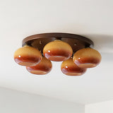 Aurevo 5-Light Amber Glass Flush Mount Ceiling Light