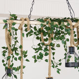 Quoro Hemp Rope Industrial Grenade Chandelier