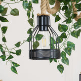 Quoro Hemp Rope Industrial Grenade Chandelier