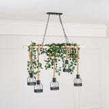 Quoro Hemp Rope Industrial Grenade Chandelier