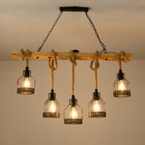 Quoro Hemp Rope Industrial Grenade Chandelier