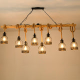 Quoro Hemp Rope Industrial Grenade Chandelier