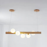 Valentina Glass Bubble Pendant Light Wood/Walnut