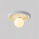 Ivorelle Vintage Carved Ceiling Light with Globe Shade
