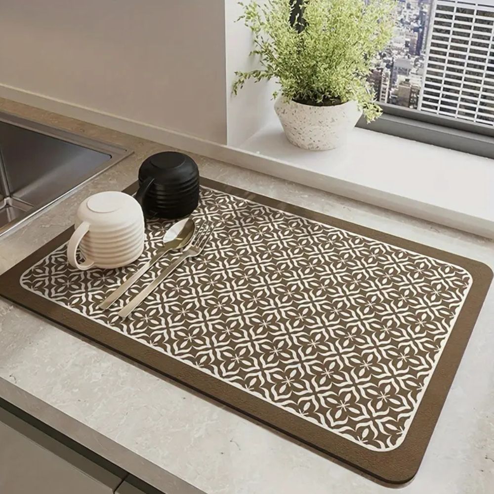 Absorbent Quick-Dry Kintsugi Mandala Dish Mat