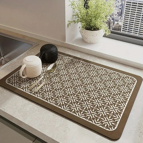 Absorbent Quick-Dry Kintsugi Mandala Dish Mat