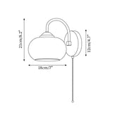 Wall Lamp Arched Arm Glass Dome Shade Vintage Accent Modern Touch