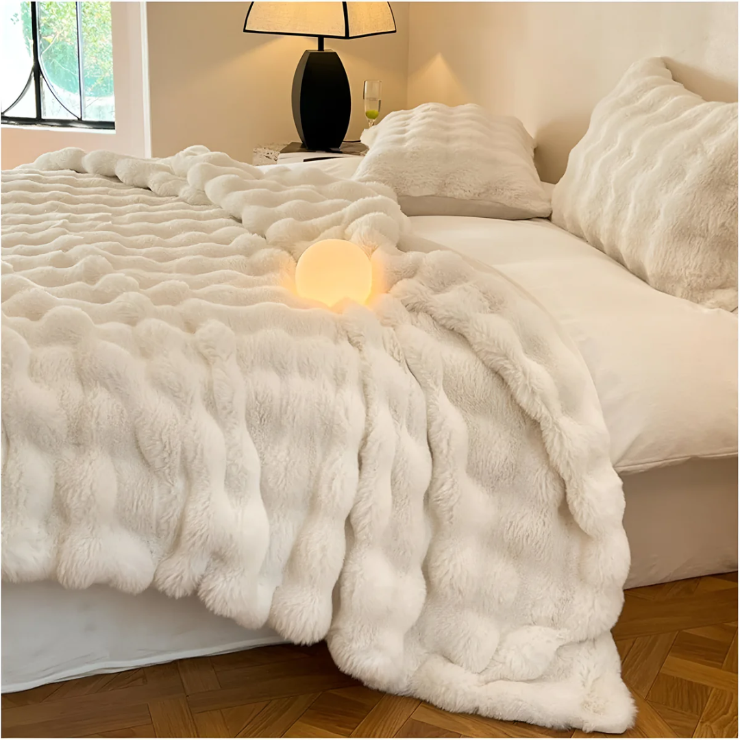 Comfortably Soft Ribbed Fleece Blanket