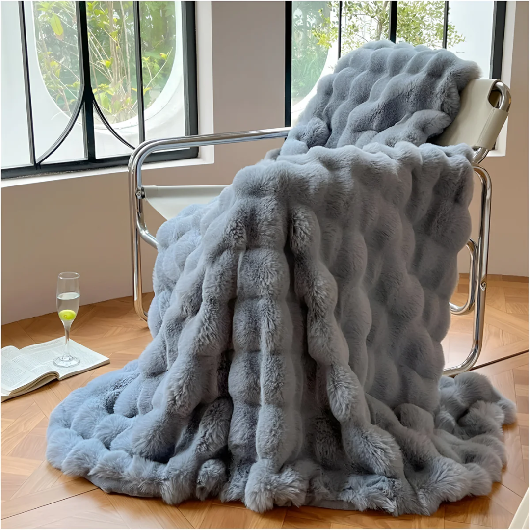 Comfortably Soft Ribbed Fleece Blanket