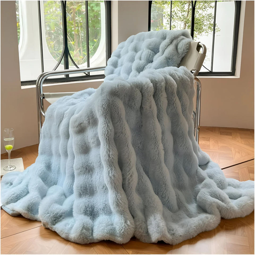 Comfortably Soft Ribbed Fleece Blanket
