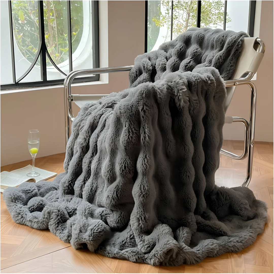 Comfortably Soft Ribbed Fleece Blanket