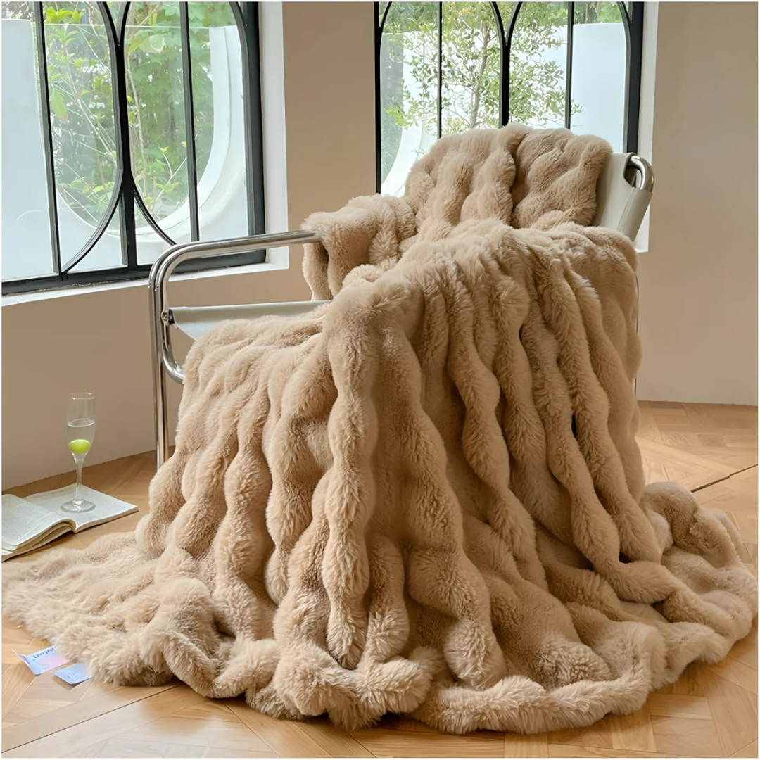 Comfortably Soft Ribbed Fleece Blanket