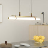 Inari Modern Linear Metal Pendant Light,Black/Gold