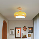 Charlotte Flush Mount Ceiling Light Glass Wood &Orange&White
