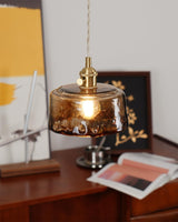 Amberlyn Vintage Amber Glass Pendant Light