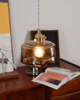 Amberlyn Vintage Amber Glass Pendant Light