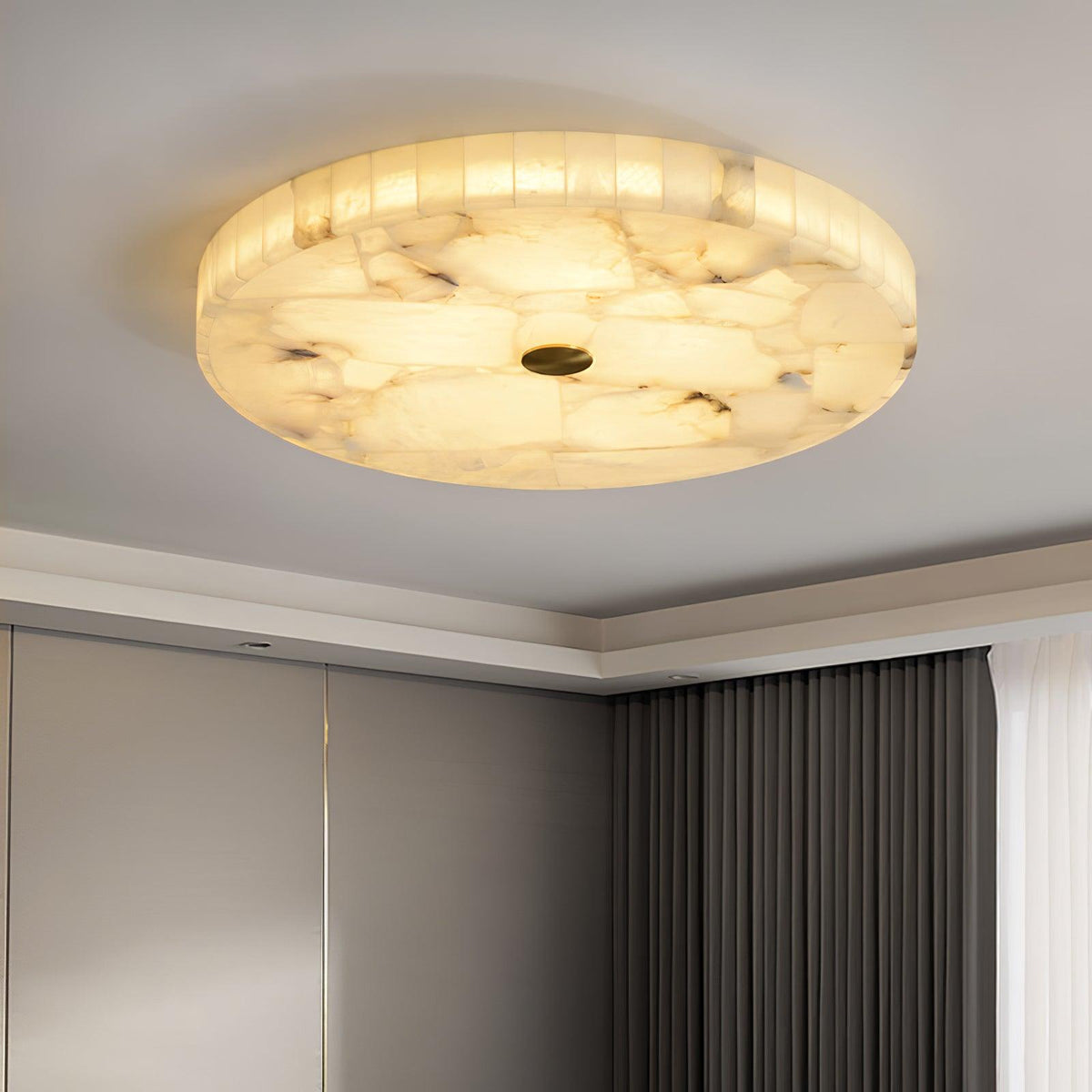 Delya Round Alabaster Ceiling Lamp