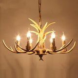 Silva Retro Deer Antlers Candle light Horn Resin Chandelier