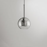 Hessa Contemporary Golden Pendant Light, Glass, Globe/Cylindric