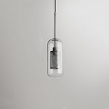 Hessa Contemporary Golden Pendant Light, Glass, Globe/Cylindric