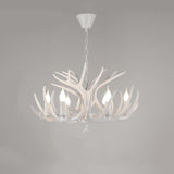 Silva Retro Deer Antlers Candle light Horn Resin Chandelier