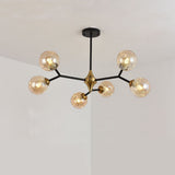 Valentina Art Deco Glass Bubble Chandelier, Amber