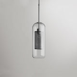 Hessa Contemporary Golden Pendant Light, Glass, Globe/Cylindric