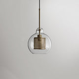 Hessa Contemporary Golden Pendant Light, Glass, Globe/Cylindric