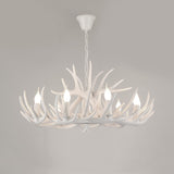 Silva Retro Deer Antlers Candle light Horn Resin Chandelier