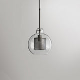 Hessa Contemporary Golden Pendant Light, Glass, Globe/Cylindric
