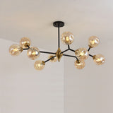 Valentina Art Deco Glass Bubble Chandelier, Amber