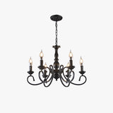 Silva Creative Retro Candle Chandelier Black Metal Bedroom