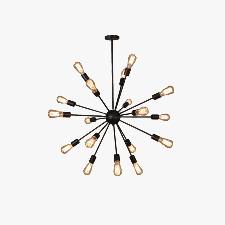 Austin Industrial Chandelier Black Restaurant Dining Room Metal