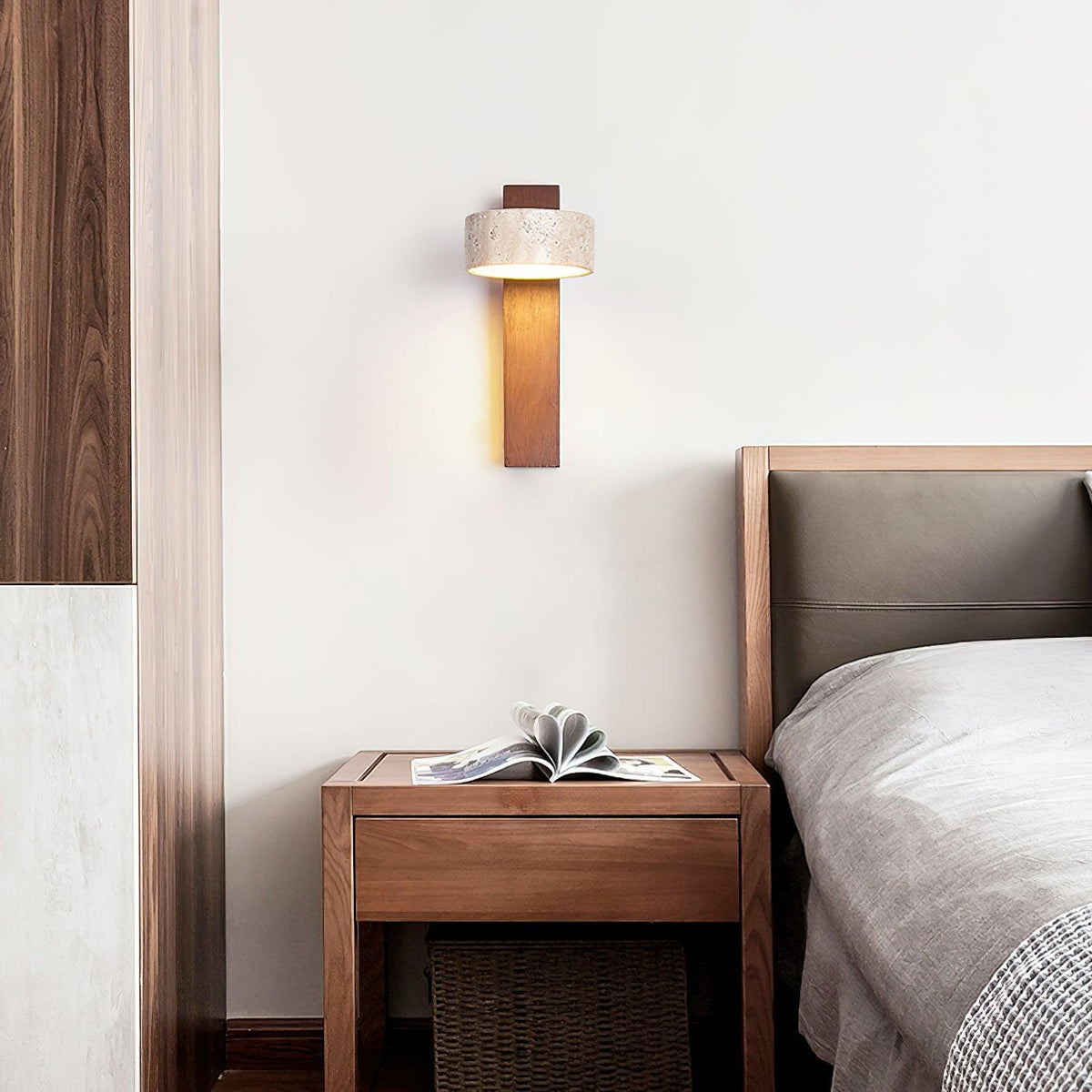 Ritta  Wall Light Travertine Wood
