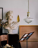Orvel Clear Ribbed Glass Pendant Light