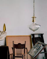 Orvel Clear Ribbed Glass Pendant Light