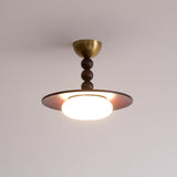 Muto Ceiling Light Walnut Color & White Imitation Alabaster