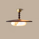 Muto Ceiling Light Walnut Color & White Imitation Alabaster