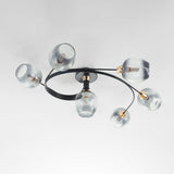 Valentina Flush Mount Ceiling Light, Glass, Black/Gold, Dining Room