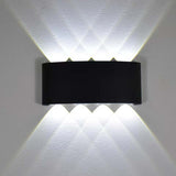 Tronix Modern Rectangular Metal Outdoor Wall Lamp, Black/White, Water-wave