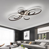 Brisa Modern LED Multi Rings Flush Mount Ceiling Light, Brown/White