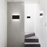 Bastro Modern Rectagulart Waterproof Outdoor Wall Lamp, Black/White