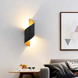 Travin Modern Conch Shape Spiral Outdoor Wall Lamp, Black/White/Gold