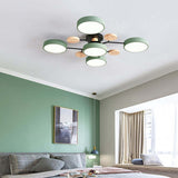 Arisha Ceiling Light, Wood Round for Living Room