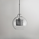Hessa Contemporary Golden Pendant Light, Glass, Globe/Cylindric