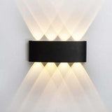 Tronix Modern Rectangular Metal Outdoor Wall Lamp, Black/White, Water-wave