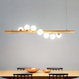 Valentina Glass Bubble Pendant Light Wood/Walnut
