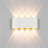 Tronix Modern Rectangular Metal Outdoor Wall Lamp, Black/White, Water-wave